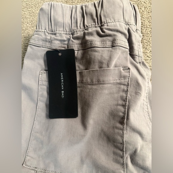 American Bazi Women's Wide Leg Gray Cargo Pants - Picture 3 of 6